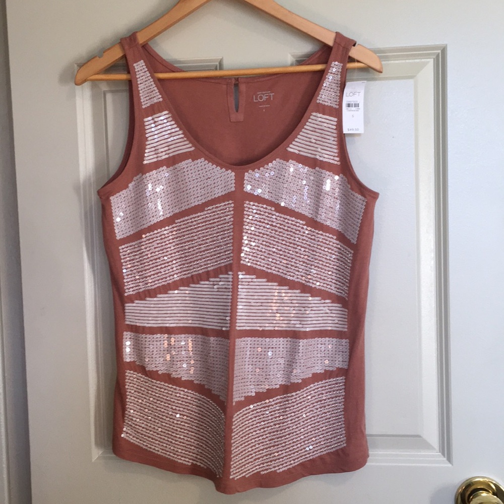 NWT Cotton Sleeveless Top with Sequins